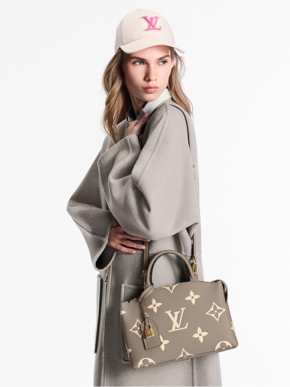 Louis Vuitton Tan & Cream Bicolor Monogram Empreinte Giant Petit Palais Handbag